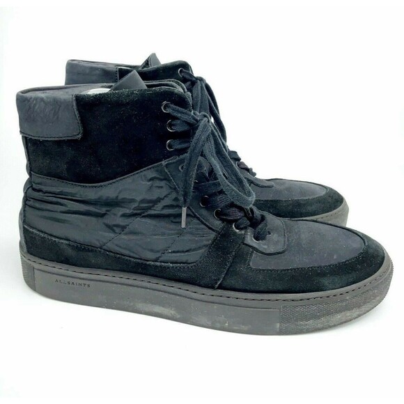 AllSaints Other - AllSaints Size US 9 EU 42 Black Suede High Top Lace Up Sneaker Mens Casual Shoes